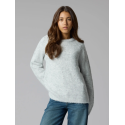 NAME IT KIDS Bullo langærmet kort strik - Light Grey Melange