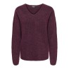 ONLY Camilla langærmet strik pullover - Mauve Wine / MELANGE