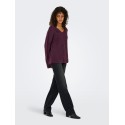 ONLY Camilla langærmet strik pullover - Mauve Wine / MELANGE