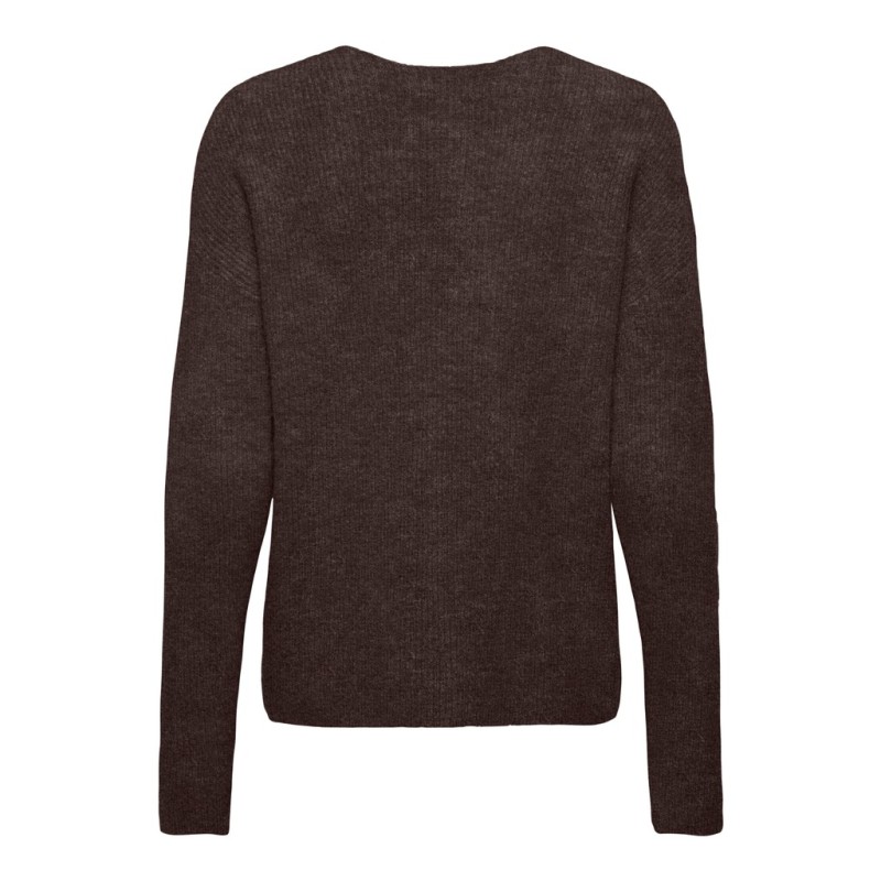 ONLY Camilla langærmet strik pullover - Coffee Bean / MELANGE