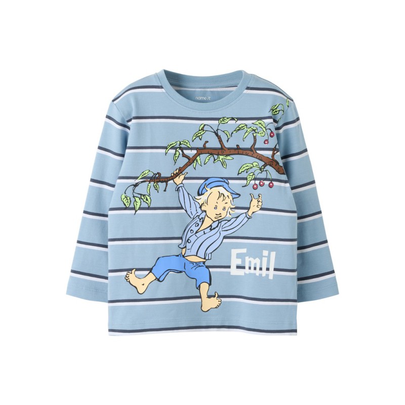 NAME IT MINI langærmet Emil bluse - Ashley Blue