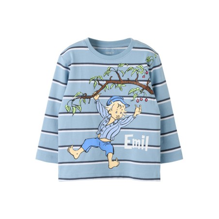 NAME IT MINI langærmet Emil bluse - Ashley Blue
