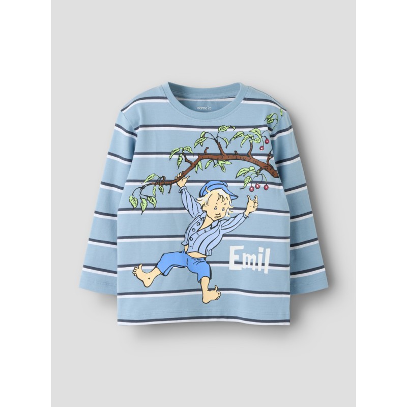 NAME IT MINI langærmet Emil bluse - Ashley Blue
