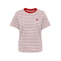 JDY Pisa stribet langærmet top - Cloud Dancer /RACING RED antal