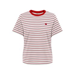 JDY Pisa stribet langærmet top - Cloud Dancer /RACING RED antal