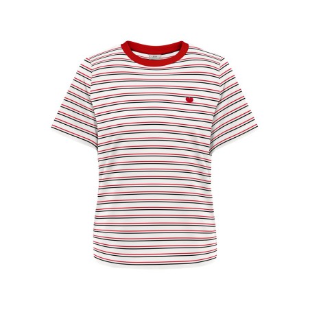 JDY Pisa stribet langærmet top - Cloud Dancer /RACING RED antal