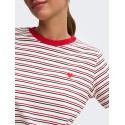 JDY Pisa stribet langærmet top - Cloud Dancer /RACING RED antal