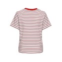 JDY Pisa stribet langærmet top - Cloud Dancer /RACING RED antal