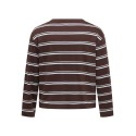 ONLY CARMAKOMA Freja brede langærmet T-shirt - Coffee Bean/ Ballad Blue