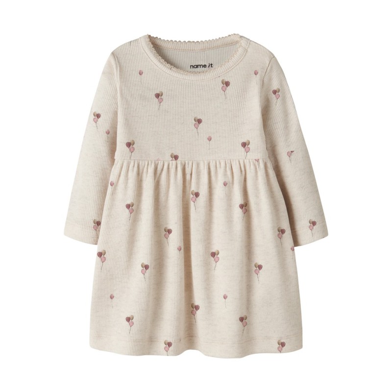 NAME IT BABY Nabila langærmet kjole - Peyote Melange