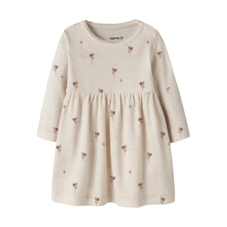 NAME IT BABY Nabila langærmet kjole - Peyote Melange