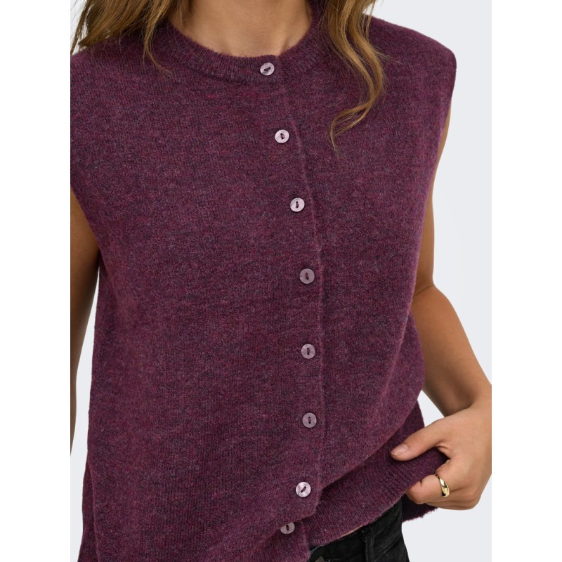 ONLY Simoni strikvest - Mauve Wine / MELANGE