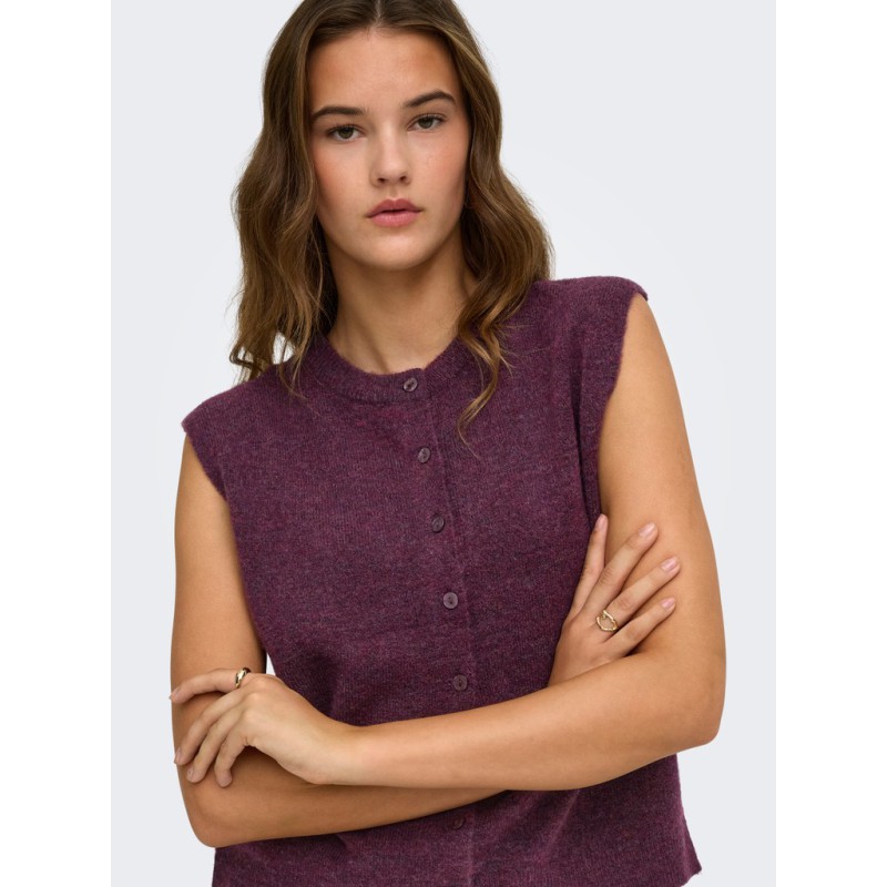 ONLY Simoni strikvest - Mauve Wine / MELANGE