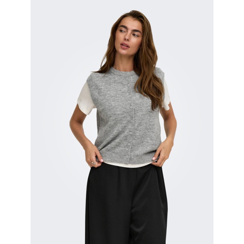 ONLY Simoni strikvest - Medium Grey Melange
