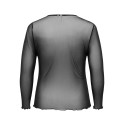 ONLY CARMAKOMA Nox langærmet mesh bluse - Black