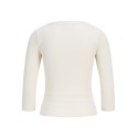 JJXX Fifi 3/4 ærme rib V-hals bluse - Antique White