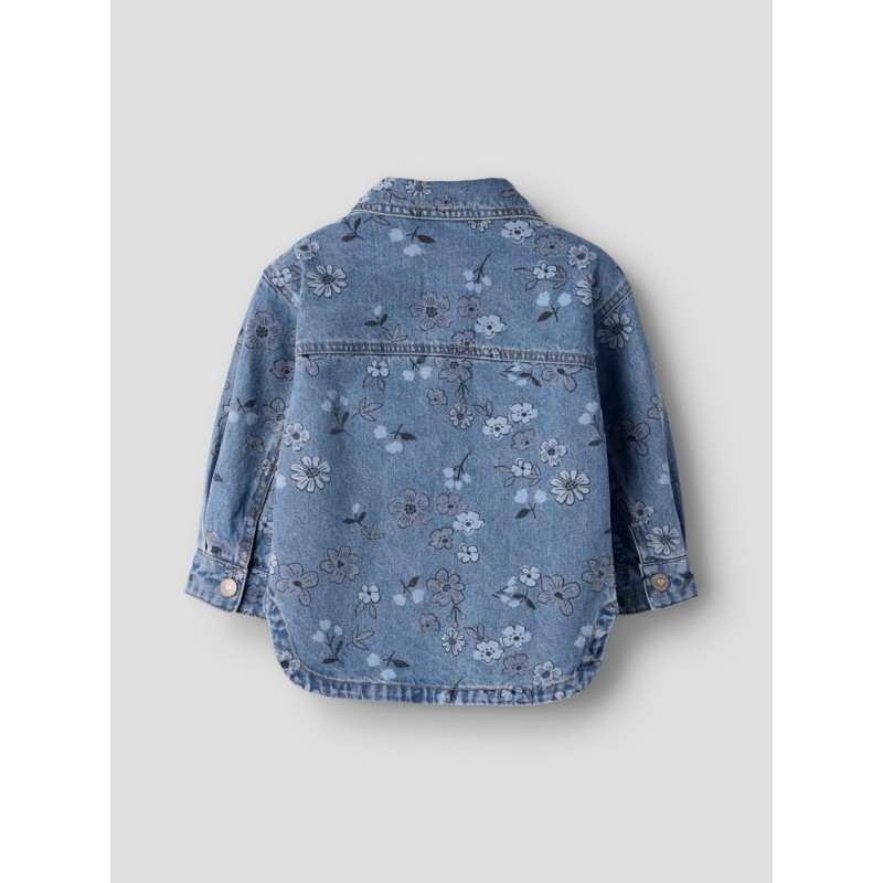 NAME IT MINI Joy denimjakke - Medium Blue Denim / FLOWER