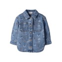 NAME IT MINI Joy denimjakke - Medium Blue Denim / FLOWER