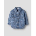 NAME IT MINI Joy denimjakke - Medium Blue Denim / FLOWER