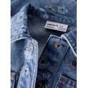 NAME IT MINI Joy denimjakke - Medium Blue Denim / FLOWER
