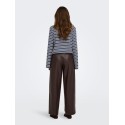 ONLY Neli faux leather barrel bukser - Chocolate Torte