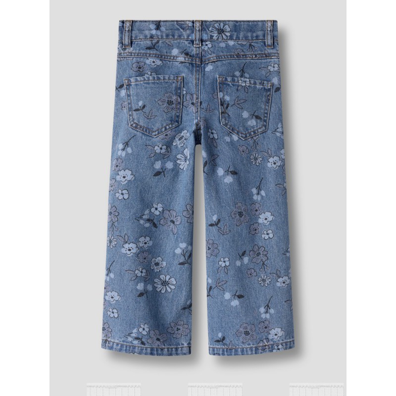 NAME IT MINI Rose wide jeans - Medium Blue Denim / FLOWER