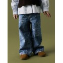NAME IT MINI Rose wide jeans - Medium Blue Denim / FLOWER