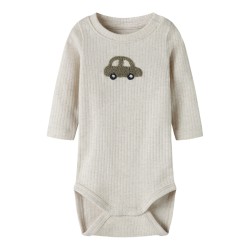 NAME IT BABY Olander langærmet body - Peyote Melange