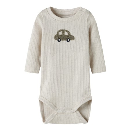 NAME IT BABY Olander langærmet body - Peyote Melange