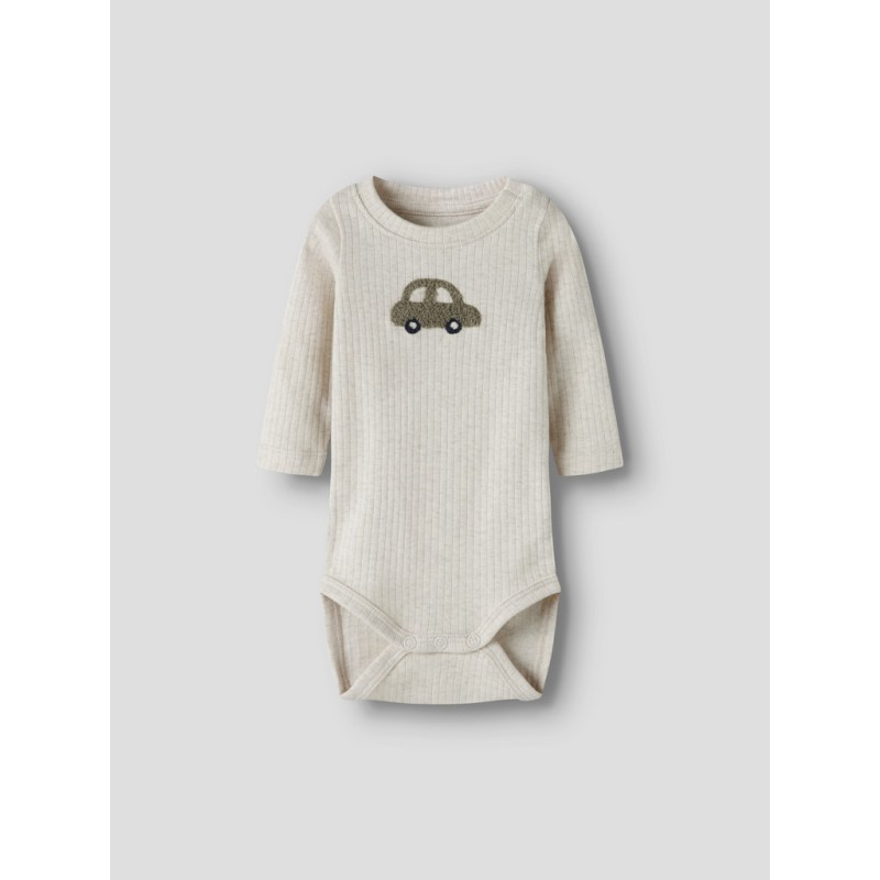 NAME IT BABY Olander langærmet body - Peyote Melange