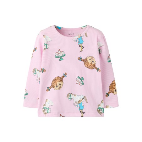 NAME IT MINI Soca Pippi langærmet bluse - Pirouette