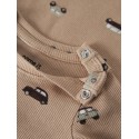 NAME IT BABY Ottoman langærmet body - Sesame