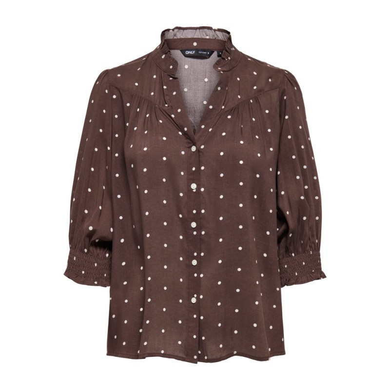 ONLY Raya bluse - Deep Mahogany / DOTS