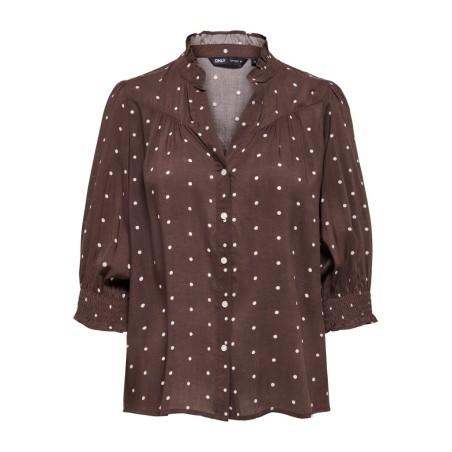 ONLY Raya bluse - Deep Mahogany / DOTS