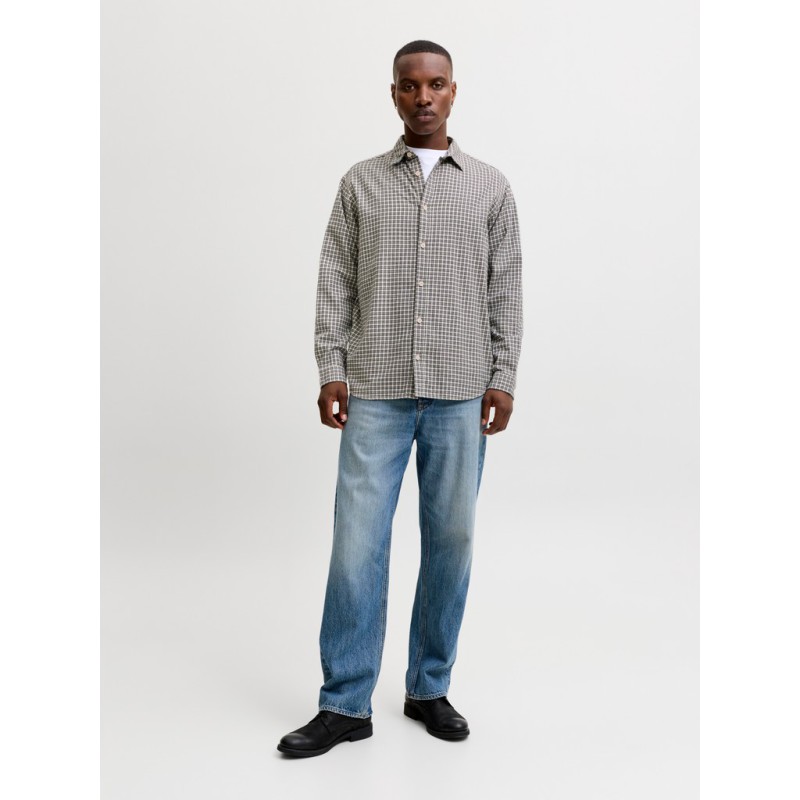 JACK & JONES Carter check langærmet skjorte - Cloud Dancer