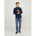 JACK & JONES Sheridan langærmet skjorte - Dark Navy / SLIM