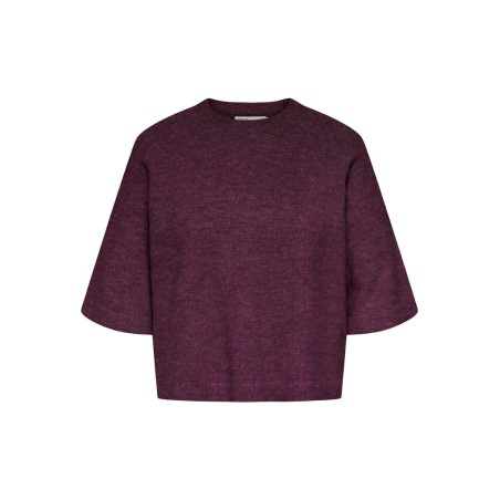 ONLY CARMAKOMA Simoni 3/4 strik pullover - Mauve Wine / MELANGE