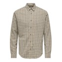 ONLY & SONS Gudmund langærmet skjorte - Chinchilla / BLUE NIGHTS
