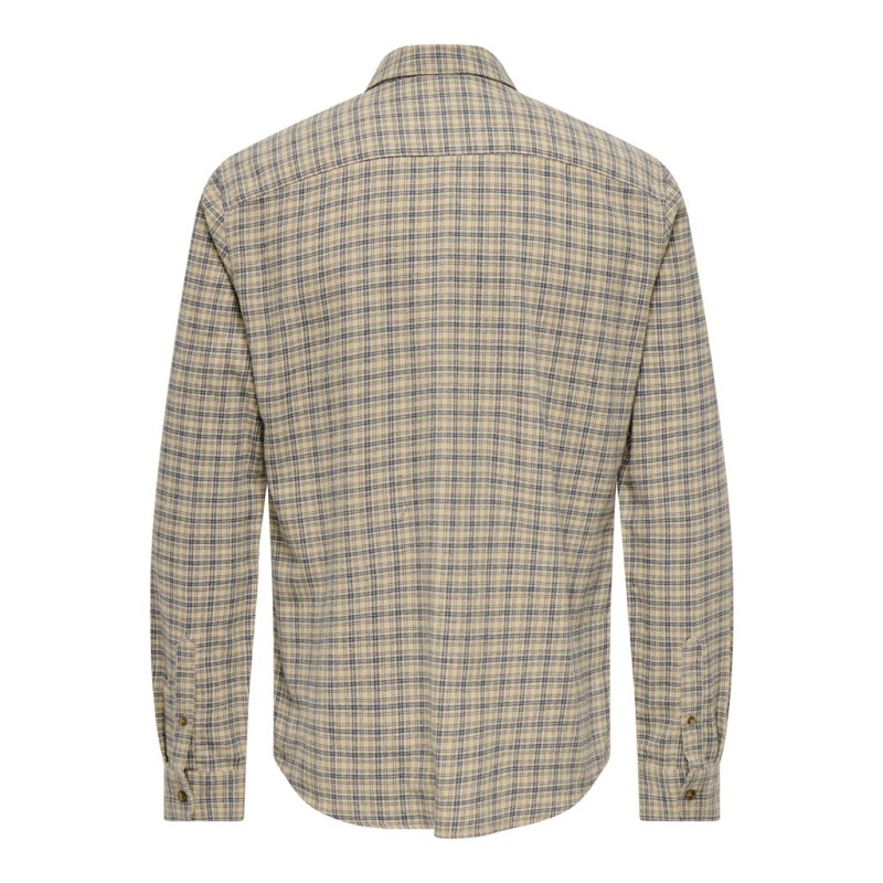 ONLY & SONS Gudmund langærmet skjorte - Chinchilla / BLUE NIGHTS