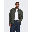 ONLY & SONS Will zip overshirt - Beluga