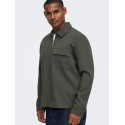 ONLY & SONS Will zip overshirt - Beluga