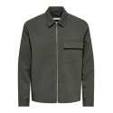 ONLY & SONS Will zip overshirt - Beluga