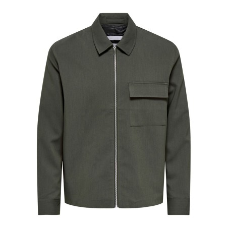 ONLY & SONS Will zip overshirt - Beluga