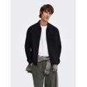 ONLY & SONS Will zip overshirt - Jet Black