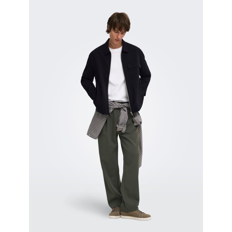 ONLY & SONS Will zip overshirt - Jet Black