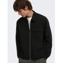 ONLY & SONS Will zip overshirt - Jet Black
