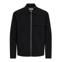 ONLY & SONS Will zip overshirt - Jet Black
