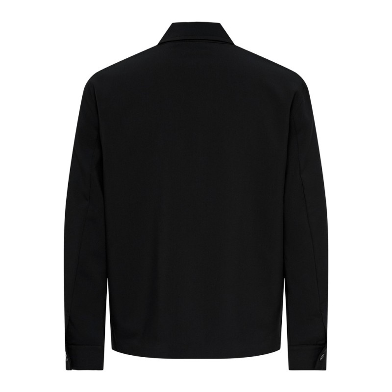 ONLY & SONS Will zip overshirt - Jet Black