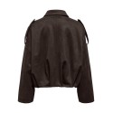ONLY Moon-Stina faux læder bomber Jakke - Chocolate Torte