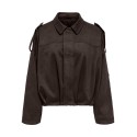ONLY Moon-Stina faux læder bomber Jakke - Chocolate Torte